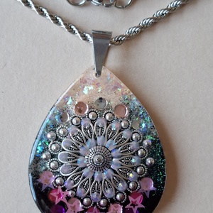 Vidám csillag virágos - medál, Ékszer, Nyaklánc, Medál, Ékszerkészítés, MESKA