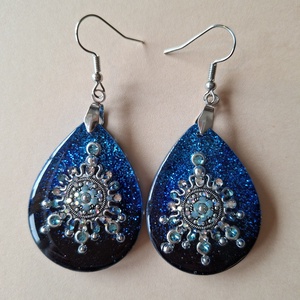 Csodálatos éj - fülbevaló, Ékszer, Fülbevaló, Lógó csepp fülbevaló, Ékszerkészítés, MESKA