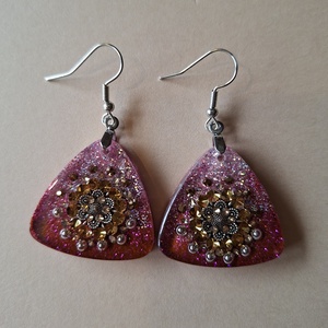 Ünnepi csillogás - fülbevaló, Ékszer, Fülbevaló, Lógó fülbevaló, Ékszerkészítés, MESKA