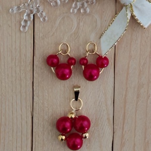 Burgundi gyöngy ékszerszett , Ékszer, Ékszerszett, Ékszerkészítés, Gyöngyfűzés, gyöngyhímzés, MESKA