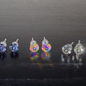 Rivoli fülbevaló 6mm (többféle) - ékszer - fülbevaló - pötty fülbevaló - Meska.hu