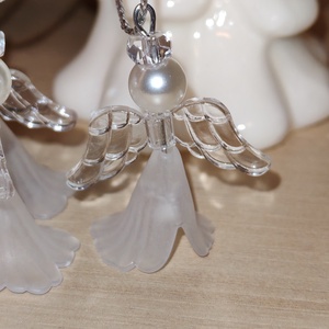 Angyalka hegyikristállyal - karácsony - karácsonyi lakásdekoráció - karácsonyfadíszek - Meska.hu