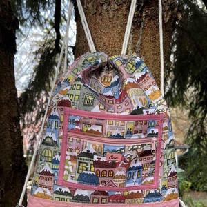 Melinda - húzózsinóros hátizsák - Meska.hu