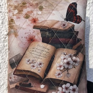 Különleges könyves-virágos mintás könyvtok vízálló anyagból, Könyv & Zene, Könyvtok, Varrás, MESKA