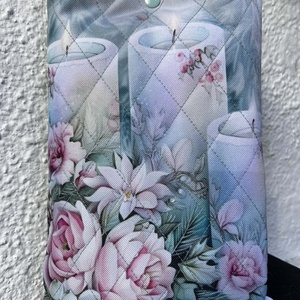 Különleges virágos-gyertyás mintás könyvtok vízálló anyagból, Könyv & Zene, Könyvtok, Varrás, MESKA