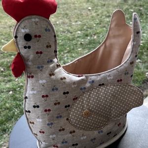 Húsvéti tojástartó tyúk, Ünnepi díszek, dekorációk, Húsvéti díszek és dekorációk, Húsvéti tojástartó, Varrás, MESKA