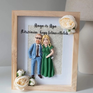 Szülőköszöntő  portré , Esküvő, Emlék & Ajándék, Nászajándék, Nászajándék gyűjtők, Gyurma, MESKA