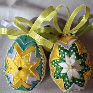 Húsvéti tojás , Ünnepi díszek, dekorációk, Húsvéti díszek és dekorációk, Húsvéti tojás, hímestojás, Patchwork, foltvarrás, MESKA