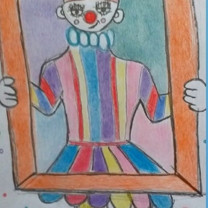 Bohóc , Művészet, Grafika & Illusztráció, Ceruzarajz, Papírművészet, MESKA