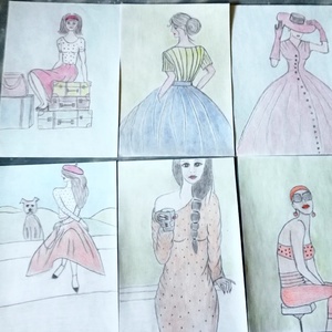 Hölgyek kollekció , Művészet, Grafika & Illusztráció, Ceruzarajz, Fotó, grafika, rajz, illusztráció, MESKA