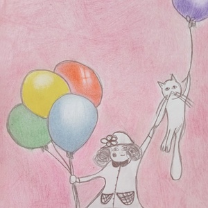 Kislány macskával, Művészet, Grafika & Illusztráció, Ceruzarajz, Fotó, grafika, rajz, illusztráció, MESKA