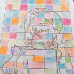 Kockás kollekció  - művészet - grafika & illusztráció - ceruzarajz - Meska.hu