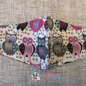 Textil maszk baglyos lilás - női - női - Meska.hu