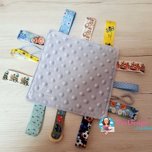 Plüss-Pamut címkerongyi, rongyi kendő - játék & sport - 3 éves kor alattiaknak - alvóka & rongyi - Meska.hu