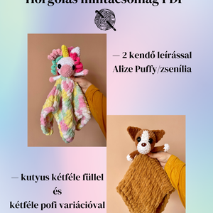 Egyszarvú + kutya szundikendő horgolás mintacsomag (PDF!) - Meska.hu