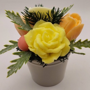 Sárga kompozíció kerámia kaspóban - Meska.hu