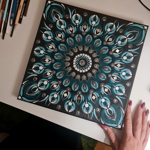 Mandala /kék, türkiz/ - otthon & életmód - dekoráció - spiritualitás - mandala - Meska.hu