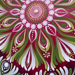 Magenta/zöld mandala - otthon & életmód - dekoráció - spiritualitás - mandala - Meska.hu