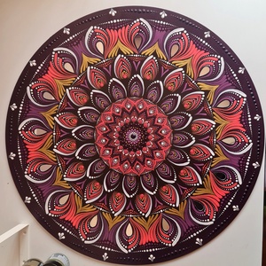 Lila-sárga 50cm-es Mandala, Otthon & Életmód, Dekoráció, Spiritualitás, Mandala, Festészet, MESKA