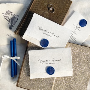 SALOMÉ Esküvői meghívó textúrált merített papíron borítékkal - A5 méretben, Esküvő, Meghívó & Kártya, Meghívó, Papírművészet, MESKA