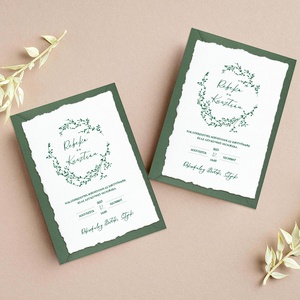 GREENERY Esküvői meghívó textúrált merített papíron borítékkal - A6 méret, Esküvő, Meghívó & Kártya, Meghívó, Papírművészet, MESKA