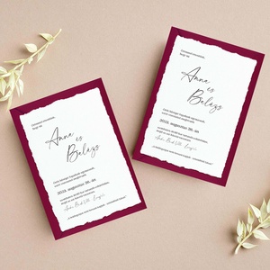 CALLIGRAPHIC Esküvői meghívó textúrált merített papíron borítékkal - A6 méret, Esküvő, Meghívó & Kártya, Meghívó, Papírművészet, MESKA
