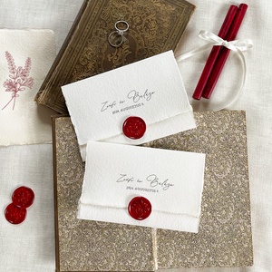AMÉLIE Esküvői meghívó textúrált merített papíron borítékkal - A5 méretben, Esküvő, Meghívó & Kártya, Meghívó, Papírművészet, MESKA