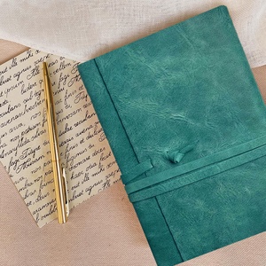 Vintage türkiz bőr notesz, napló, tervező, jegyzetfüzet, rajzfüzet, utazási napló - otthon & lakás - papír írószer - jegyzetfüzet & napló - Meska.hu