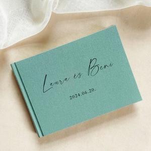 VENDÉGKÖNYV egyedi felirattal - SCRIPT - Esküvői Emlékkönyv - esküvő - emlék & ajándék - vendégkönyv - Meska.hu