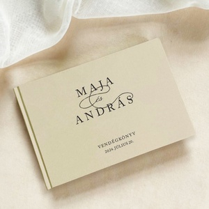 VENDÉGKÖNYV egyedi felirattal - FRENCH - Esküvői Emlékkönyv  - esküvő - emlék & ajándék - vendégkönyv - Meska.hu