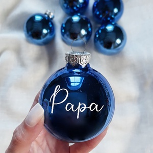 FÉNYES KÉK - Egyedi feliratú karácsonyi üveggömb, Karácsony, Karácsonyi lakásdekoráció, Karácsonyfadíszek, Mindenmás, MESKA