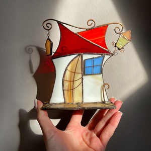 Tiffany Manóházikó üvegdísz, asztaldísz, Otthon & Életmód, Dekoráció, Asztal és polc dekoráció, Díszüveg, Üvegművészet, MESKA