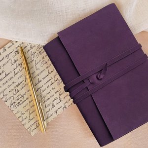 Lila hasított bőr notesz, napló, tervező, jegyzetfüzet, rajzfüzet, utazási napló, Otthon & Életmód, Papír, írószer, Jegyzetfüzet & Napló, Bőrművesség, Könyvkötés, MESKA