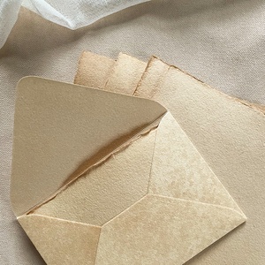 Vintage merített papír szett - 5 db - boríték + levélpapír - otthon & életmód - papír, írószer - boríték - Meska.hu