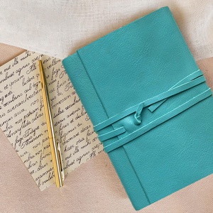 Türkiz bőr notesz, napló, tervező, jegyzetfüzet, rajzfüzet, utazási napló, Otthon & Életmód, Papír, írószer, Jegyzetfüzet & Napló, Bőrművesség, Könyvkötés, MESKA