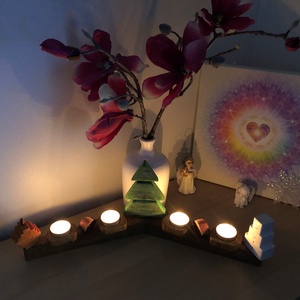 Egyedi bükkfa karácsonyi, adventi mécsestartó - otthon & életmód - gyertya, illat, aroma - mécses és mécsestartó - Meska.hu