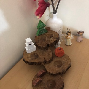 Egyedi négyszintes karácsonyi, adventi mécsestartó - Meska.hu