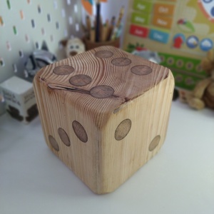 Óriás fa dobókocka - 13x13 centiméter - 2. - játék & sport - táblajáték és kártyajáték - társasjátékok - Meska.hu