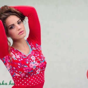 ruha virágos- FLOWER RED -  - Meska.hu