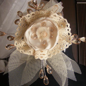 Menyasszonyi Hajdísz Vintage virág,csipkével -  - Meska.hu