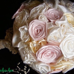 Pastel Rose menyasszonyi örökcsokor INGYEN SZÁLLÍTÁSSAL, Esküvő, Menyasszonyi- és dobócsokor, Virágkötés, Varrás, MESKA