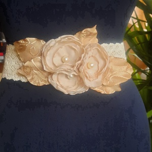 Csipke öv - esküvő - kiegészítők - öv & pánt - Meska.hu