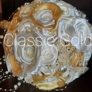 Classic Gold Menyasszonyi csokor - Meska.hu
