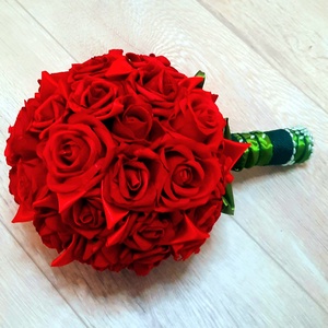Red Rose menyasszonyi csokor, Esküvő, Menyasszonyi- és dobócsokor, Virágkötés, MESKA