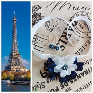 Paris ékszer szett, textil ékszer, Ékszer, Ékszerszett, Ékszerkészítés, Varrás, MESKA