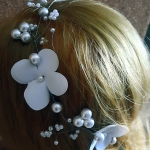 Hortenziás hajfűzér - esküvő - hajdísz - fejkoszorú - Meska.hu