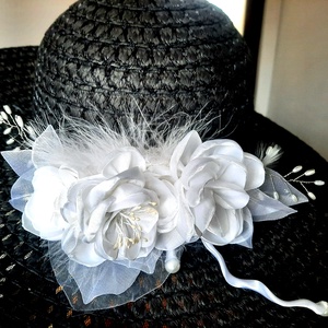 Rózsás kalapdísz - ruha & divat - sál, sapka, kendő - kalap - Meska.hu