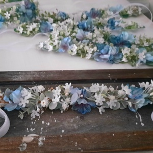 Virágos fejpánt fejkoszorú  - esküvő - hajdísz - hajpánt - Meska.hu