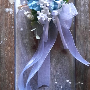 Kék virágos kitűző - esküvő - kiegészítők - kitűző - Meska.hu