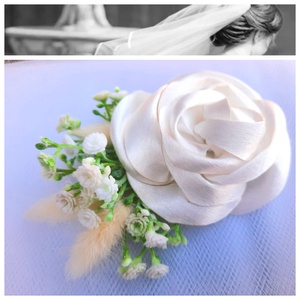 Rózsa rezgővel hajdísz - Meska.hu